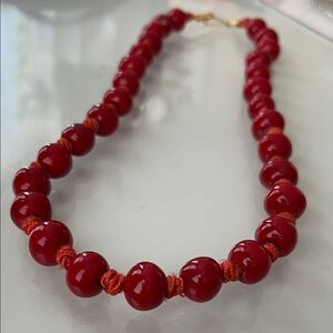 Chic Red Beaded Necklace